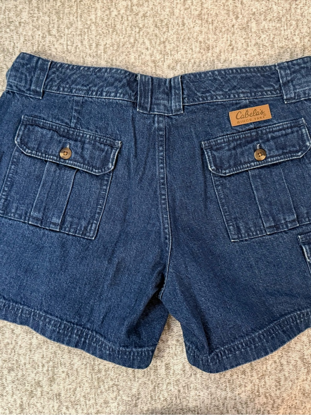 Cabela's Dark Blue Denim Cargo Shorts - Picture 2 of 6